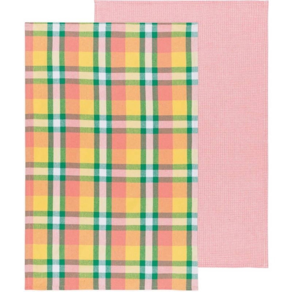 Now Design 2 Second Spin Recycled Cotton Kitchen Towels Plaid Meadow - New
